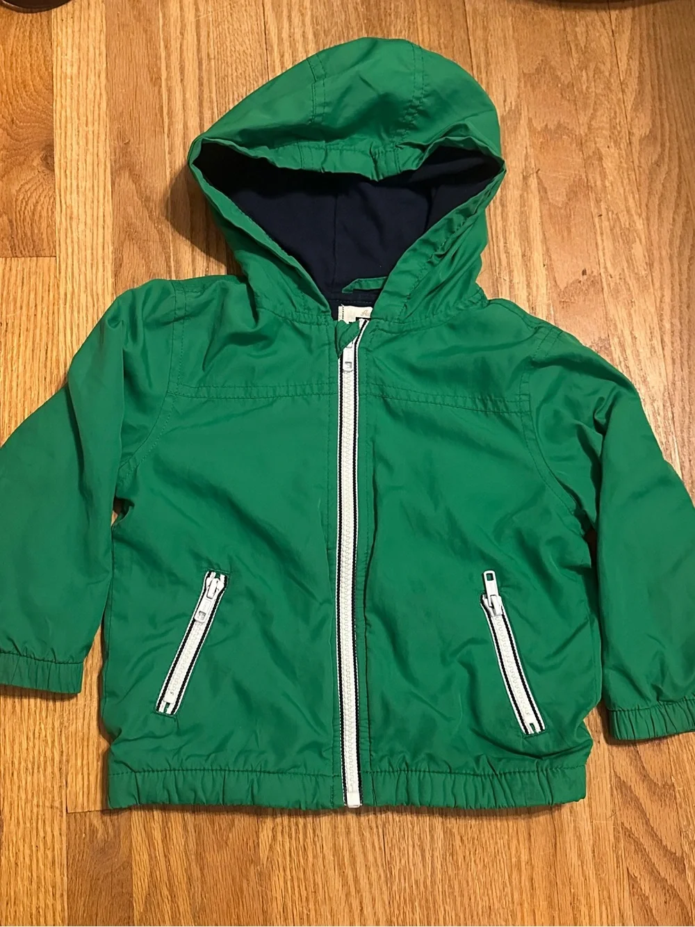 Gymboree Boys Green Hooded Windbreaker Jacket 12–24 Months